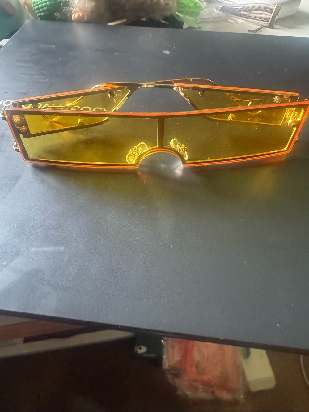 FASHION SUNGLASSES ❤️💜💛 Rectangular Tinted ‼️‼️PICK 1 ‼️‼️- Yellow, Pink, Red - Picture 5 of 6